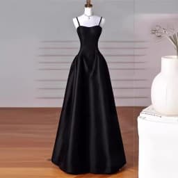 French Strapping Dress Tiktok 2026new French Black Suspender Slim Dress Student Art Examination Banquet High Waist Evening Dress