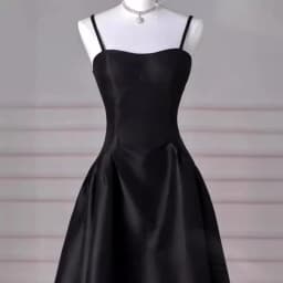 French Strapping Dress Tiktok 2026new French Black Suspender Slim Dress Student Art Examination Banquet High Waist Evening Dress