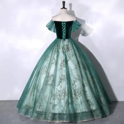 2026 Vocal Art Exam, Piano Performance, bel canto Solo Performance Dress, Ink Green Velvet Fashion Evening Dress, Female Host