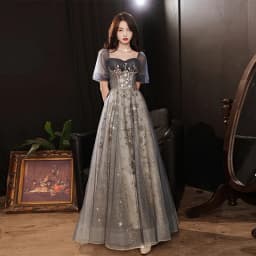 Banquet Elegant Evening Dress 2026 New Art Exam Vocal Starry Sky Dress Female Birthday Adult Party Dress Customization