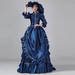 Customized Women Victorian Bustle Satin Dresses Historical Edwardian Ball Gown Holiday Fantasy Costume