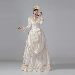 Customized Women Victorian Bustle Satin Dresses Historical Edwardian Ball Gown Holiday Fantasy Costume