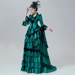 Customized Women Victorian Bustle Satin Dresses Historical Edwardian Ball Gown Holiday Fantasy Costume