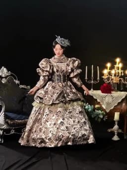 Customized Women Victorian Bustle Satin Dresses Historical Edwardian Ball Gown Holiday Fantasy Costume