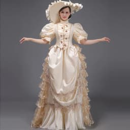 Customized Women Victorian Bustle Satin Dresses Historical Edwardian Ball Gown Holiday Fantasy Costume