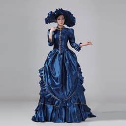 Customized Women Victorian Bustle Satin Dresses Historical Edwardian Ball Gown Holiday Fantasy Costume