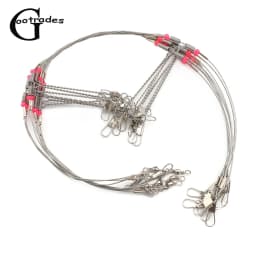 10 Pcs Fishing Wire Trace Stainless Leader Trace With Snap Nylon Coated Stainless Steel Fishing Accessories
