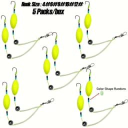 TAKBAS 5Packs Reverse Off-Bottom Double Hook Rig Set: Ideal for European Carp Fishing, Bypass Weeds, Stones & Silt