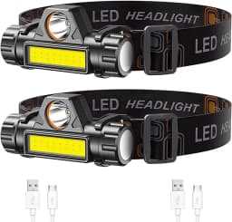 XP-G Q5 Headlamp Head Lamp Headlight Waterproof 2500lm Cob Led Built In Usb Rechargeable 14450 Battery Working Light 5w