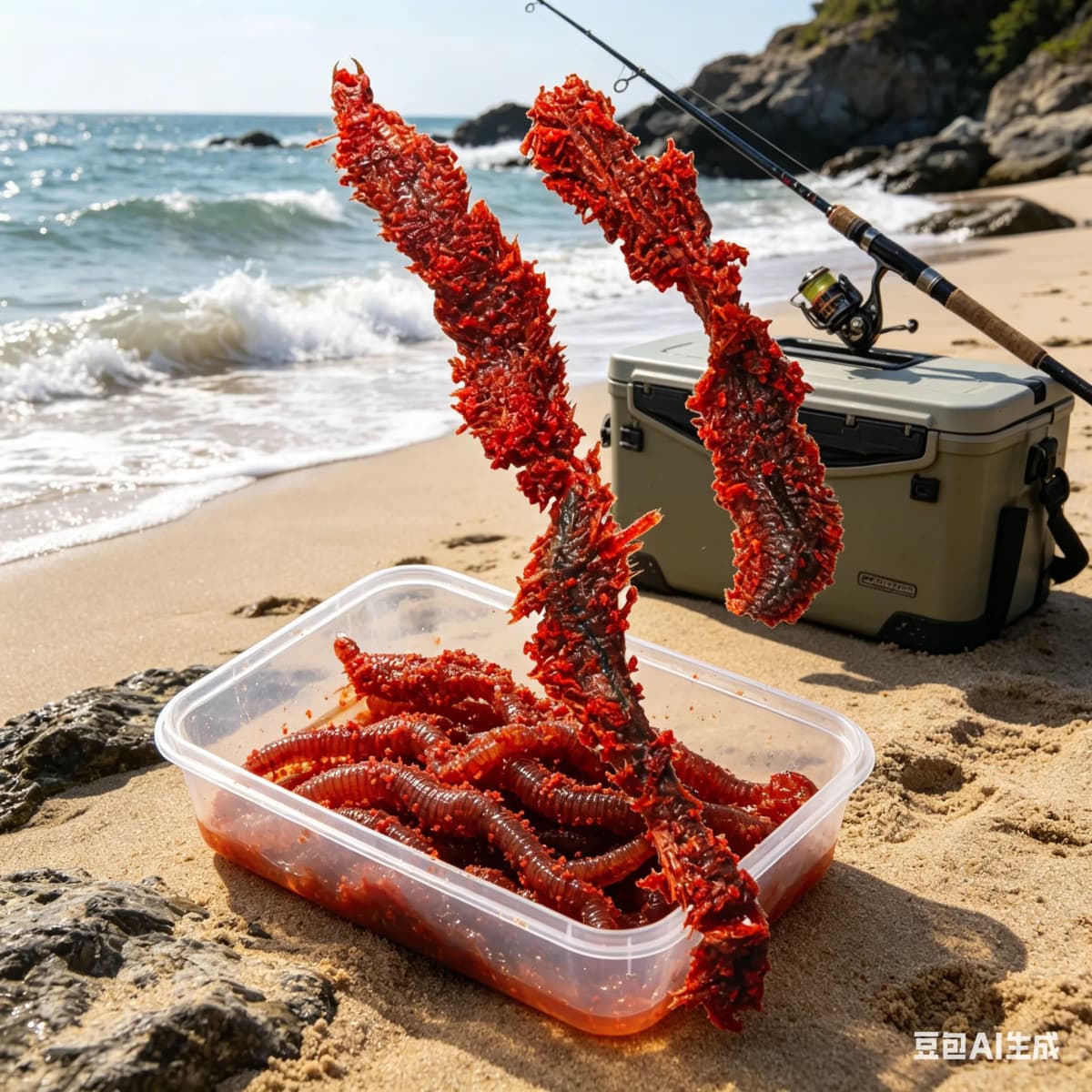 1pc Preserved Lugworm Bait 85g Silicone Marinated Finger-Length Worms Semi-Dried Ragworm Sandworm Bait Fishing Bait Accessories