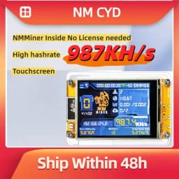 NMMiner Solo Lottery Bitcoin Lucky Miner for Computer Nerd 2.8 inch Hashrate 987KH/s Smart Display Crypto ESP32-2432S028R DROOM