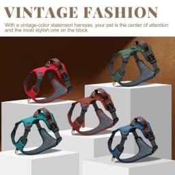 Vintage Dog Harness Durable PU Leather Dog Harnesses Breathable Pet Vest With Control Handle Retro for Small Medium Large Dogs