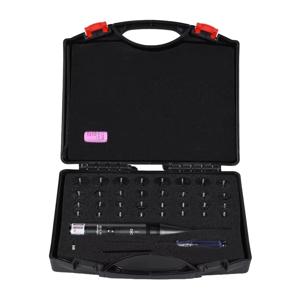 WestHunter Laser Bore Sight Kit with 32 Adapters 0.17 to 12GA Red or Green Bright Bore Sighter Laser with Button Switch