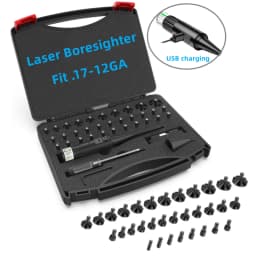 32 Adapters Rechargeable Universal Red Green Laser Bore Sight Kit .177 .22 to 12GA Laser Collimator Boresighter