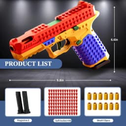 SIG17 Hanging Toy Gun Continuous Firing Building Block Pistol Shell Throwing Airsoft Blowback Toy Outdoor Shooting for Children