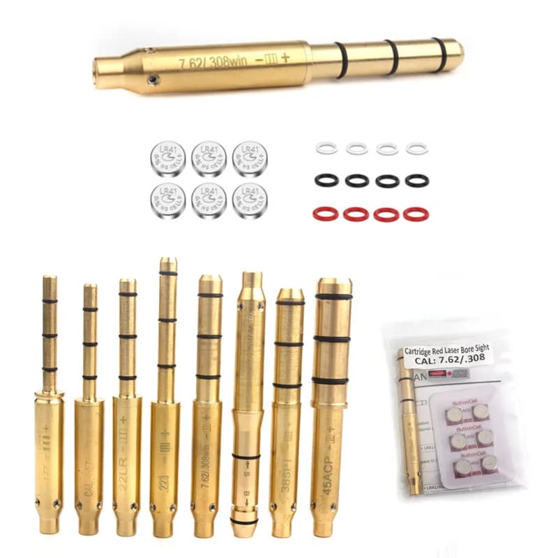 Outdoor .22lr Laser Bore Sight .177/22LR/.223/.17/. 38spl Cal Laser Boresighter 45ACP 9MM Laser Collimator