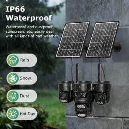 INQMEGA 4-lens Four-Screen AOV Outdoor Surveillance Camera 4G Security Cctv With APP Control 3-PTZ lens online all the time
