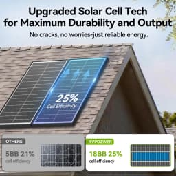 Rvpozwer 12.8V 400W/200W/100W Monocrystalline Solar Panel 18BB N-Type High Efficiency PV Power for Off-Grid Yard Roof Garden