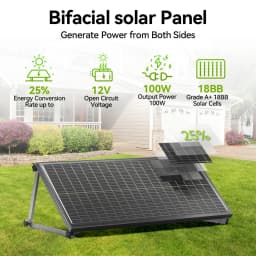 Rvpozwer 12.8V 400W/200W/100W Monocrystalline Solar Panel 18BB N-Type High Efficiency PV Power for Off-Grid Yard Roof Garden