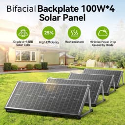 Rvpozwer 12.8V 400W/200W/100W Monocrystalline Solar Panel 18BB N-Type High Efficiency PV Power for Off-Grid Yard Roof Garden