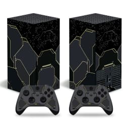 For X-box Series X Console and 2 Controllers Skin Sticker Geometric Lattice Protective Vinyl Decal Full Set for XSX Skin