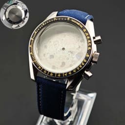 39.7mm Men's Stainless Steel Case Moon Back Cover Case Fits VK63 64 Movement Case Watch Accessories Fit 20mm Strap Function