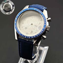 39.7mm Men's Stainless Steel Case Moon Back Cover Case Fits VK63 64 Movement Case Watch Accessories Fit 20mm Strap Function