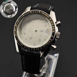 39.7mm Men's Stainless Steel Case Moon Back Cover Case Fits VK63 64 Movement Case Watch Accessories Fit 20mm Strap Function