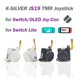 2/4/10pcs K-SILVER JS19 TMR Electromagnetic Joystick for Switch/NS OLED JoyCon NS Lite Replacement 3D Analog White ThumbStick