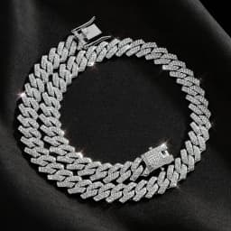 Fashion Hip Hop Square 14MM Cuban Link Necklace Men Gold Color Women Rhinestone Iced Out Cuban Chain Punk Jewelry Necklaces Gift
