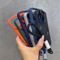 Flip Up Lens Stand For Magsafe Wrist Lanyard Case For iPhone 14 18 17 15 13 16 11 12 Pro Max Air Solid Color Shockproof Cover