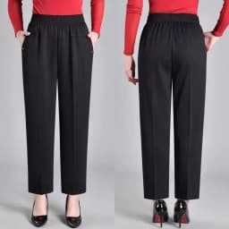 5XL 6XL 7XL 8XL Women Summer Pants 2026 New Elastic High Waist Casual Ninth Pants Middle-aged Elderly Female Straight Mom Pants