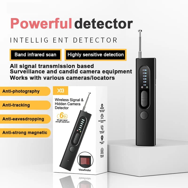 Portable Signal Detector Anti-Peeping Camera Finder Anti-Spy Infrared Scanner Signal Source Anti-Lost Sound and Light Alarm