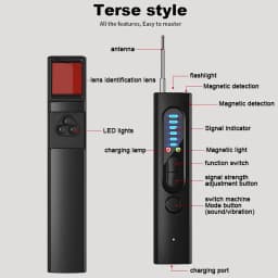 Portable Signal Detector Anti-Peeping Camera Finder Anti-Spy Infrared Scanner Signal Source Anti-Lost Sound and Light Alarm