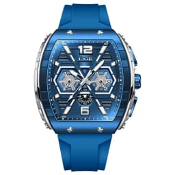 LIGE Top Brand Luxury Mens Watches Waterproof Sports Watch Silicone Strap Chronograph Quartz Wristwatch Relogio Masculino+BOX