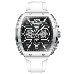 LIGE Top Brand Luxury Mens Watches Waterproof Sports Watch Silicone Strap Chronograph Quartz Wristwatch Relogio Masculino+BOX