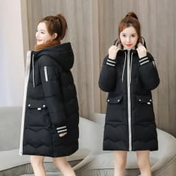 2024 New Women Long Down Cotton Jacket Korean Loose Cotton Coat Winter Thicken Warm Women Parkas Winter Female Hooded Coat