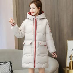 2024 New Women Long Down Cotton Jacket Korean Loose Cotton Coat Winter Thicken Warm Women Parkas Winter Female Hooded Coat