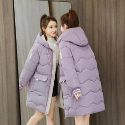 2024 New Women Long Down Cotton Jacket Korean Loose Cotton Coat Winter Thicken Warm Women Parkas Winter Female Hooded Coat