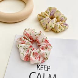 Chiffon Flower Elastic Hairbands Floral Printed Scrunchies for Hair Women Hair Accessories Ponytail Holder Hair Ties Rubber Band