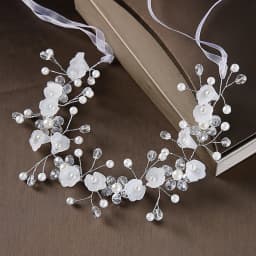 Pearl Flower Headband Tiaras Crowns Girls Silver Gold Color Leaf Headpiece Bridal Hair Jewelry Elegant Wedding Hair Accessories
