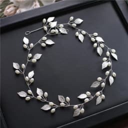 Pearl Flower Headband Tiaras Crowns Girls Silver Gold Color Leaf Headpiece Bridal Hair Jewelry Elegant Wedding Hair Accessories