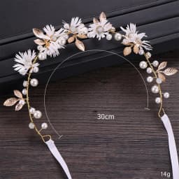 Pearl Flower Headband Tiaras Crowns Girls Silver Gold Color Leaf Headpiece Bridal Hair Jewelry Elegant Wedding Hair Accessories
