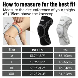 Kuangmi Professional Knee Brace Support for Pain Relief, Joint Recovery and Sports