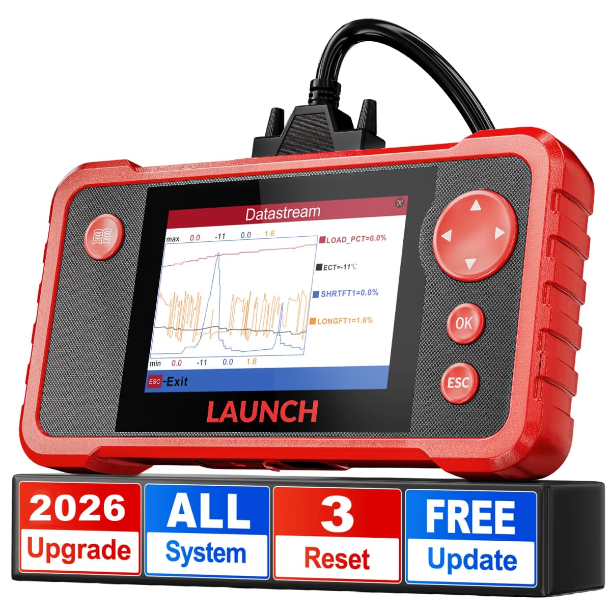 2026 LAUNCH X431 CRP123 V2.0 OBD2 Scanner Engine/ABS/SRS/Transmission Diagnostic Scan Tool ,3 Reset Automotive tools