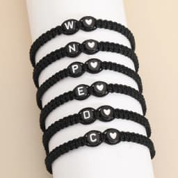 26 Letters Initial Heart Bracelets Handmade Adjustable A-Z Name Braided Bracelets For Women Men Friendship Jewelry