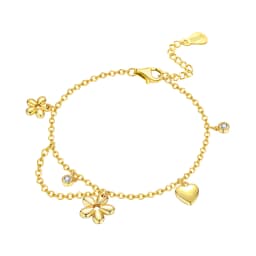 New 925 Sterling Silver Exquisite Golden Starry Bracelet Chain Link Women Bracelet Birthday Festival Jewelry Gifts