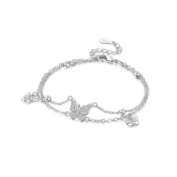 New 925 Sterling Silver Exquisite Golden Starry Bracelet Chain Link Women Bracelet Birthday Festival Jewelry Gifts