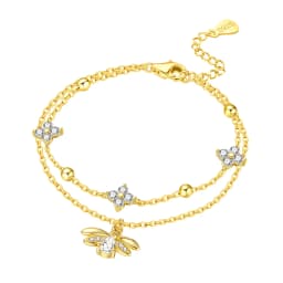New 925 Sterling Silver Exquisite Golden Starry Bracelet Chain Link Women Bracelet Birthday Festival Jewelry Gifts