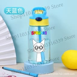 480ml Sprunki Straw Plastic Cup Woman Man Travel Cup Water Bottle Portable Cartoon Water Bottle Fashion Sports Drinking Bottle